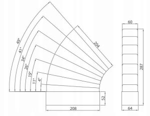 Kolano wielokątowe 110x55mm białe KP55-UNI 2