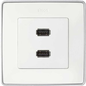 Kontakt-Simon Pokrywa gniazda 2xUSB biała 8201090-030 2