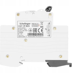 Bemko Wyłącznik nadprądowy 1P B 25A 4,5kA AC Schelinger A02-G7-1P-B25 8