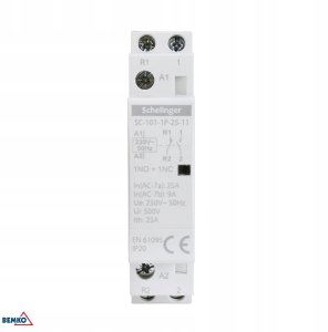 Bemko STYCZNIK MODUŁOWY SC101 1P 25A TYP 11 (1NO+1NC) SCHELINGER A62-SC-101-1P-25-11 14