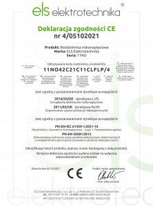 ELS Elektrotechnika Rozdzielnica budowlana 6*GS 230V, ścienna obudowa, okablowany, niewyposażony, okienko 11M, 11NO600 15