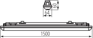 Naświetlacz Kanlux Oprawa hermetyczna DICHT LED 48W-NW 4800lm 4000K IP65 1500/64mm 110 PC 31412 6