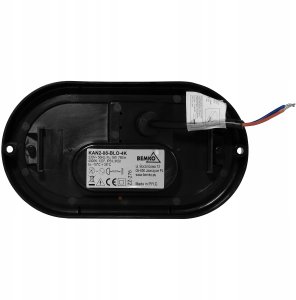Lampa sufitowa Bemko OPRAWA LED KANLO OWALNA 8W 4000K 760LM IP54 CZARNA C45-KAN2-08-BLO-4K 4
