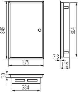 Rozdzielnica modułowa metalowa 5x12 podtynkowa IP30 N+PE I klasa drzwi białe KP-DB-I-MF-512 biały 35683 10