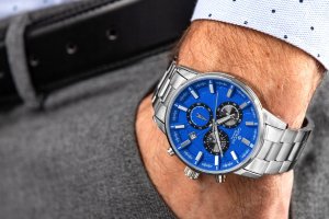 Zegarek Giewont Zegarek Męski Chronograph Sapphire Srebrno Niebieski GW4580-B3 4