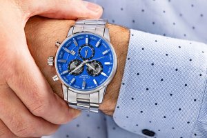 Zegarek Giewont Zegarek Męski Chronograph Sapphire Srebrno Niebieski GW4580-B3 5