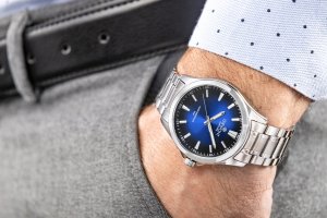 Zegarek Giewont Zegarek Męski Elegance Sapphire Srebrno Niebieski GW5160-B3 4
