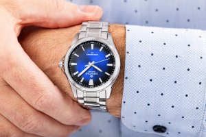 Zegarek Giewont Zegarek Męski Elegance Sapphire Srebrno Niebieski GW5160-B3 5