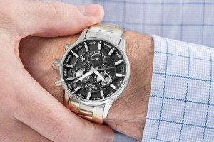 Zegarek Giewont Zegarek Męski Chronograph Sapphire Srebrny GW4580-B2 5