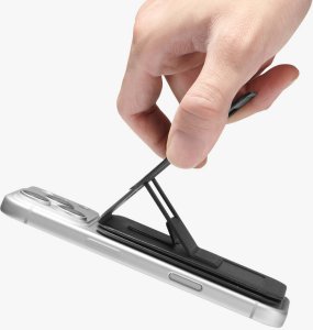 Spigen S314-3 SLIM FOLD TRIPOD MAGSAFE UNIVERSAL MAGNETIC CARD HOLDER BLACK 8