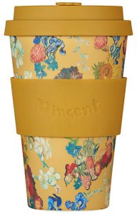 Ecoffee cup Kubek na wynos Eco* Van Gogh Museum 50th Anniversary Flowers 400ml - Żółte kwiaty 2