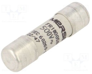 MERSEN Wkładka bezpiecznikowa cylindryczna 10x38mm 500VAC gG 1A B212061 2