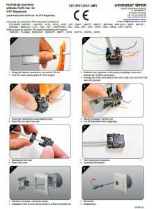 Simon Basic Gniazdo komputerowe RJ45 pojedyncze, kategoria 5e (moduł). Montaż gniazda na wkręty do puszki czarny BMF51.02/49 4