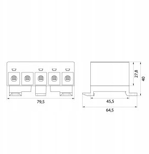 Elektro-Plast Blok rozdzielacz odgałęźny 5x3-polowy AL/CU 5x35mm2 płaski montaż do szyny TH WLZ35/5x35/sssnz 48.35535 2
