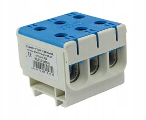 Elektro-Plast Rozdzielacz odgałęźny trójpolowy AL/CU 3x50mm2 niebieski montaż płaski i na szynę TH WLZ35/3x50/n 48.350 2
