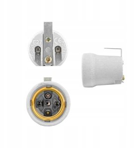 Oprawka ceramiczna E27 z mocowaniem, szara 3