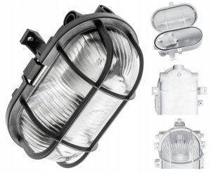 Lampa sufitowa GTV Oprawa kanałowa SANGUESA KAY E27 max.40W AC220-240V IP44 ABS/szkło czarna OS-KAY060-10 3