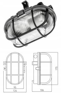 Lampa sufitowa GTV Oprawa kanałowa SANGUESA KAY E27 max.40W AC220-240V IP44 ABS/szkło czarna OS-KAY060-10 4