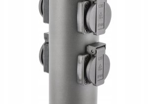 GTV Słupek ogrodowy CORTA-P 36, IP54 4*gniazdo Schuko, max.3500W, słupek, grafit 3