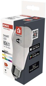 Emos GoSmart Żarówka LED A60 / E27 / 9 W / 806 lm / RGB / ściemnialny / Wi-Fi / ZQW514R 5