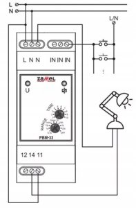 Przekaźnik bistabilny (impulsowy) przełączany w zerze funkcja ograniczenia czasowego 230V AC PBM-33 EXT10000310 4