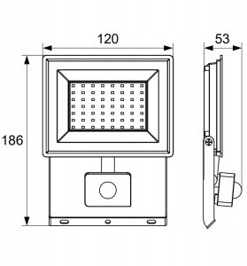 Naświetlacz Bemko Naświetlacz LED SMD KASTEL2 20W 4000K 1640lm IP65 czarny z czujnikiem ruchu C64-S-LFK2-020BL-4K 5