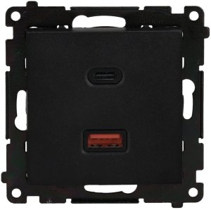 Simon 55 Ładowarka USB C+A (moduł), 30 W, 230V czarny mat TEC2CAQ.01/149 5