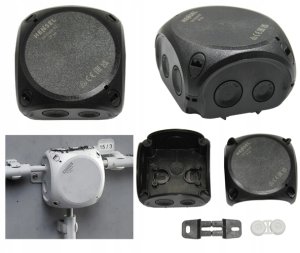 Hensel Puszka odgałęźna 84x84x55mm without clamps with membrane glands IP66 black DK 0100 BZ 62000465 3