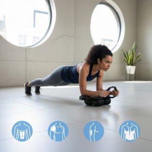 HMS KA40 AUTOMATYCZNE KOŁO DO ĆWICZEŃ MIĘŚNI BRZUCHA Z PODPARCIEM I WYŚWIETLACZEM 2