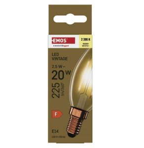 Emos Żarówka LED Vintage świeczka E14 2,5W (20W) 225lm 2200K ciepła biel Z53012 7