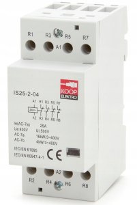 Stycznik modułowy 25-04 25A 4NC 230V 2P 3-FAZ IS25-2-04 4