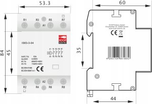Stycznik modułowy 63-04 63A 4NC 230V 3P 3-FAZ IS63-3-04 9