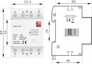 Stycznik modułowy 40-04 40A 4NC 230V 3P 3-FAZ IS40-3-04 8