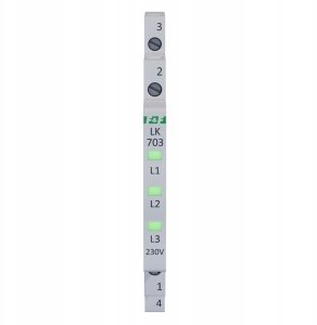 FF Lampka modułowa 3-fazowa zielona LED Slim 1/2 modułu 230V LK-703G 2