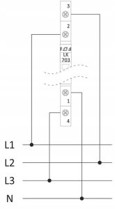 FF Lampka modułowa 3-fazowa zielona LED Slim 1/2 modułu 230V LK-703G 3