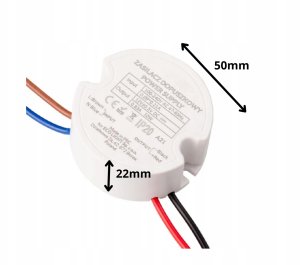 Ecolight Zasilacz do puszki fi60 0,8A 20W 24V IP67 50x50x22 2