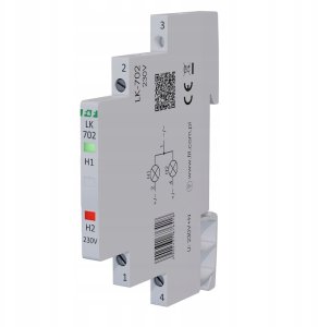 Lampka modułowa 1-fazowa czerwona/zielona LED Slim 1/2 modułu 230V LK-702 2