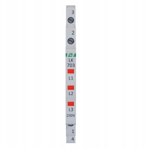 Lampka modułowa 3-fazowa czerwona LED czerwona Slim 1/2 modułu 230V LK-703R 2