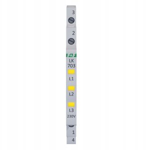 Lampka modułowa 3-fazowa żółta LED Slim 1/2 modułu 230V LK-703Y 2