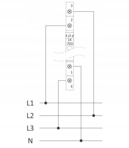 Lampka modułowa 3-fazowa żółta LED Slim 1/2 modułu 230V LK-703Y 3