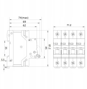 Rozłącznik Izolacyjny NEO DL 4P 100A FR/100A/4P 2