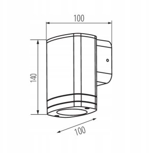Kinkiet Kanlux Oprawa elewacyjny ZEVI W EL 1GU10 B 1xmax 10W IP54 podwójny dławik kinkiet czarny 38884 2