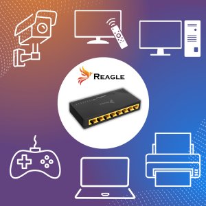 Switch Reagle SWITCH ROZDZIELACZ LAN 8 PORTÓW GIGABIT ETHERNET RJ45 1000 Mb DO INTERNETU 6