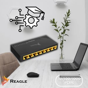 Switch Reagle SWITCH ROZDZIELACZ LAN 8 PORTÓW GIGABIT ETHERNET RJ45 1000 Mb DO INTERNETU 7