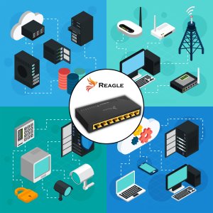 Switch Reagle SWITCH ROZDZIELACZ LAN 8 PORTÓW GIGABIT ETHERNET RJ45 1000 Mb DO INTERNETU 8