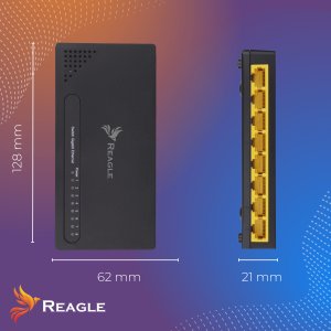 Switch Reagle SWITCH ROZDZIELACZ LAN 8 PORTÓW GIGABIT ETHERNET RJ45 1000 Mb DO INTERNETU 9