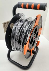 Przedłużacz bębnowy 4-gniazdowy H05VV-F 3G1.0, 25m pomarańczowo-czarny / 24625 2