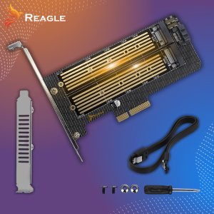 Reagle ADAPTER DYSKU SSD M.2 KARTA PRZEJŚCIÓWKA PCIe 4.0 X4 64Gbps 2w1 NVME SATA 8