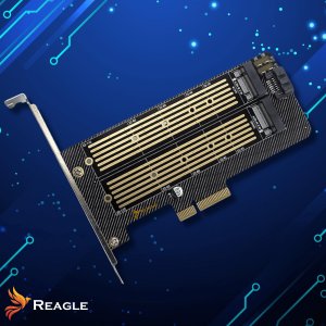 Reagle ADAPTER DYSKU SSD M.2 KARTA PRZEJŚCIÓWKA PCIe 4.0 X4 64Gbps 2w1 NVME SATA 10