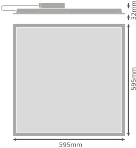 Spectrum LED Panel LED ECO* HLO 600 E 34W 3944lm 4000K 840 UGR19 4099854187438 3
